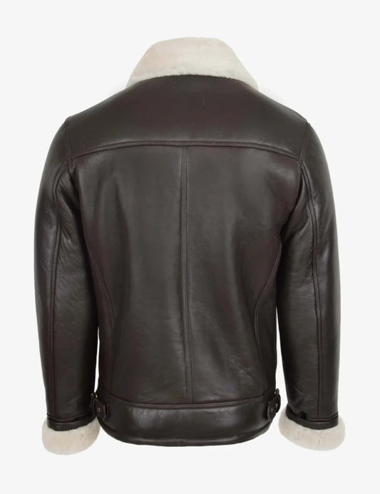 Blen Aviator Jacket with Cross-Zip in Shearling Leather